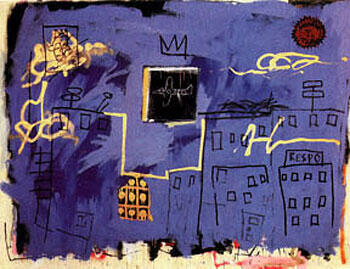 Jean-Michel-Basquiat - Untitled  Blue Skyline