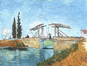 Vincent van Gogh - Langlois Bridge at Arles with  Women