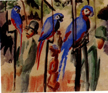 August Macke - Visiting the Parrots (1914)