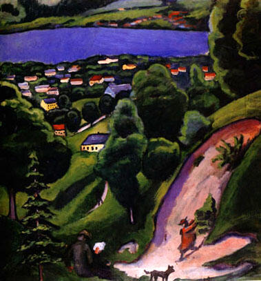 August Macke - Tegernsee Landscape (1910)