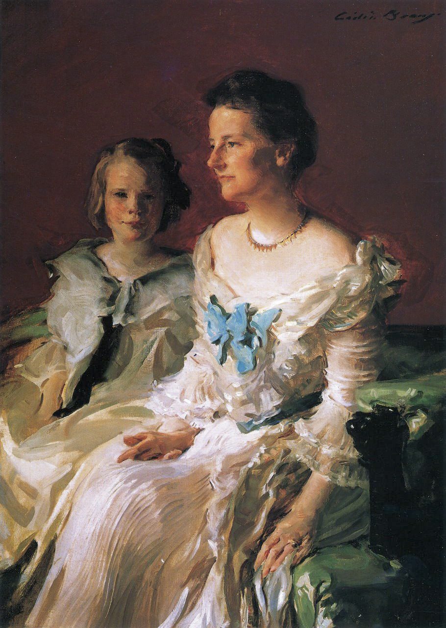 Mrs Theodore Roosevelt and daughter Ethel, by Cecilia Beaux