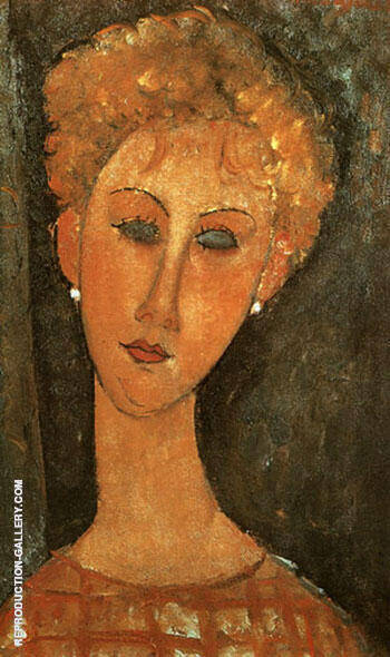 Woman with Earrings 1917 by Amedeo Modigliani | Oil Painting Reproduction
