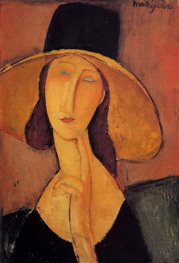 Jeanne in Straw Hat 1917 by Amedeo Modigliani | Oil Painting Reproduction