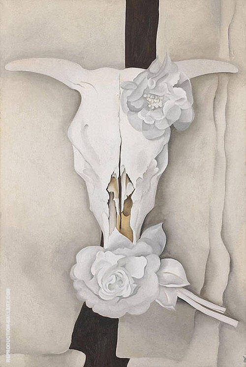 Cow's Skull with Calico Roses 1931 | Oil Painting Reproduction