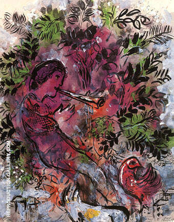 Boy with Flowers by Marc Chagall | Oil Painting Reproduction