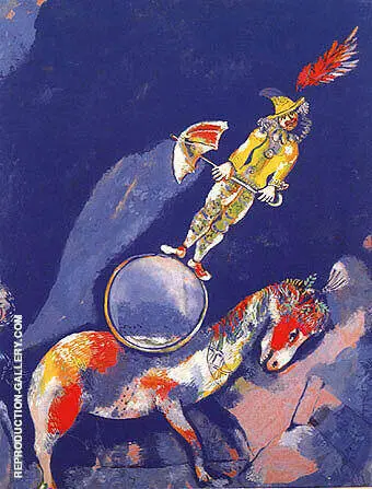 Clown on a Horse 1927 By Marc Chagall