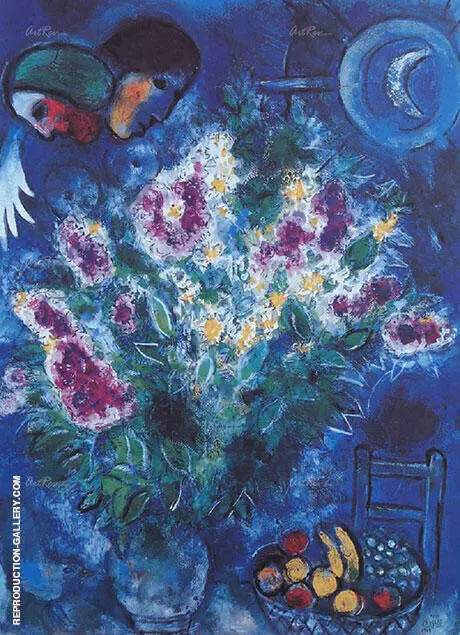 Still Life with Flowers 1948 By Marc Chagall