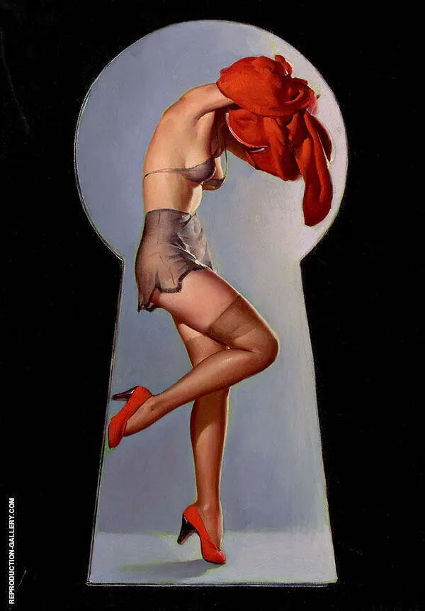 Gil Elvgren Peek a View 1940 By Pin Ups