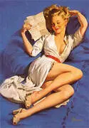 Gil Elvgren He Thinks Im Too Good to Be True 1947 By Pin Ups