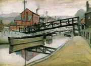 Barges on a Canal 1941 By L-S-Lowry