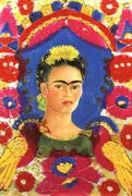 Self Portrait The Frame 1938 By Frida Kahlo