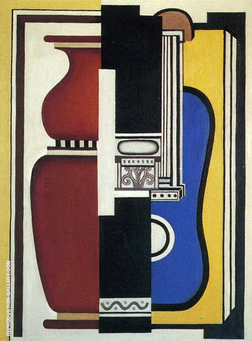 Blue Guitar and Vase 1926 By Fernand Leger