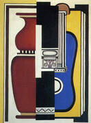 Blue Guitar and Vase 1926 By Fernand Leger
