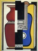 Blue Guitar and Vase 1926 By Fernand Leger