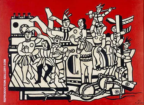 The Great Parade with Red Background 1953 By Fernand Leger