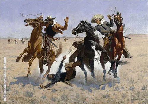 Aiding a Comrade By Frederic Remington