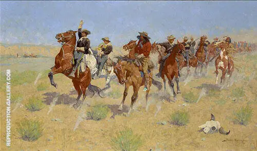 Remington Halt - Dismount By Frederic Remington