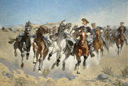 Dismounted The Fourth Troopers Moving Led Horses By Frederic Remington