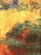 Water Lily Pond Evening detail By Claude Monet