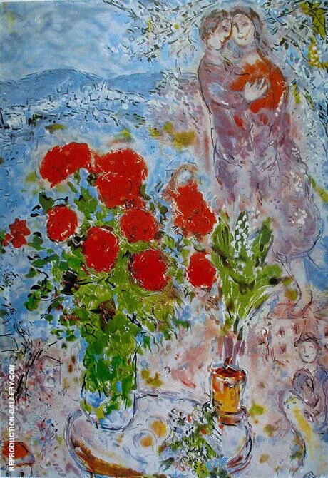 Lovers with Roses By Marc Chagall