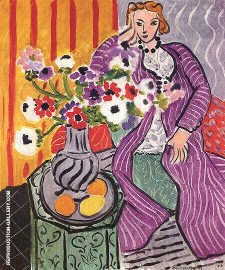 Purple Robe and Anemones 1937 By Henri Matisse