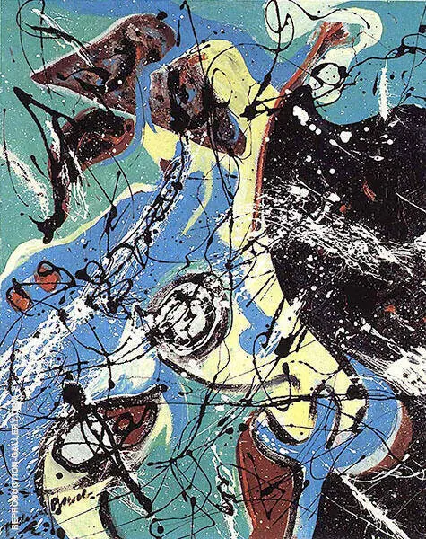 Composition mit blau By Jackson Pollock (Inspired By)