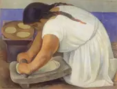 The Corn Grinder By Diego Rivera