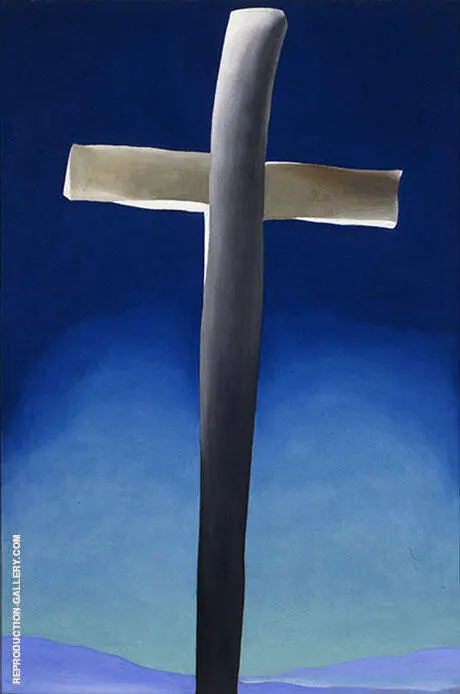 Grey Cross with Blue By Georgia O'Keeffe