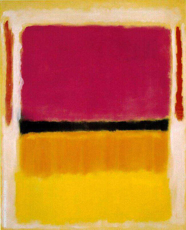 Untitled 1949 Violet, Black, Orange,Yellow on White and Red | Oil Painting Reproduction