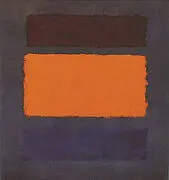 Untitled 1963 Brown Orange Blue on Maroon By Mark Rothko (Inspired By)