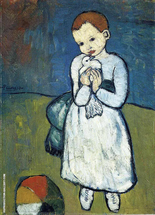 Child Holding a Dove 1901 By Pablo Picasso