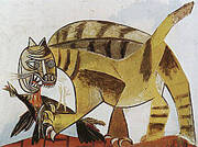 Cat Devouring a Bird 1939 By Pablo Picasso