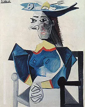 Woman in a Fish Hat 1942 By Pablo Picasso