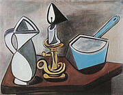 Pitcher, Candle and Casserole 1945 By Pablo Picasso