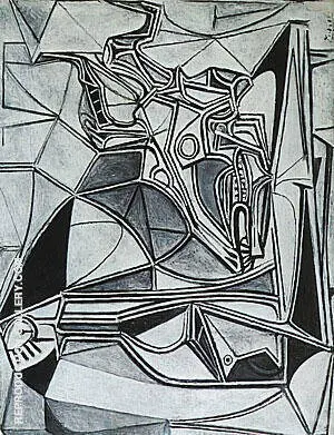 Goat's Skull, Bottle and Candle 1952 By Pablo Picasso