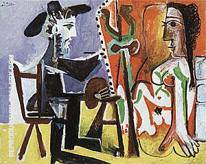The Artist and his Model 1963 by Pablo Picasso | Oil Painting Reproduction