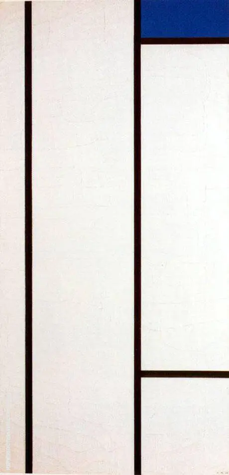 Vertical Composition with Blue and White 1936 By Piet Mondrian