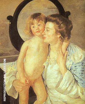 Mother and Child 1901 (Oval Mirror) By Mary Cassatt