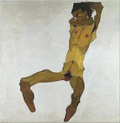 Seated Nude Male 1910 By Egon Schiele