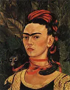 Self Portrait with Monkey 1940 By Frida Kahlo
