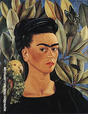 Self Portrait with Bonito 1941 By Frida Kahlo