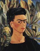 Self Portrait with Bonito 1941 By Frida Kahlo
