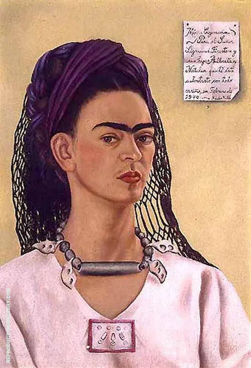 Self Portrait Dedicated to Sigmund Firestone 1940 By Frida Kahlo