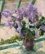 Lilacs In a Window 1889 By Mary Cassatt