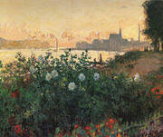 Argenteuil the Bank in Flower 1877 By Claude Monet