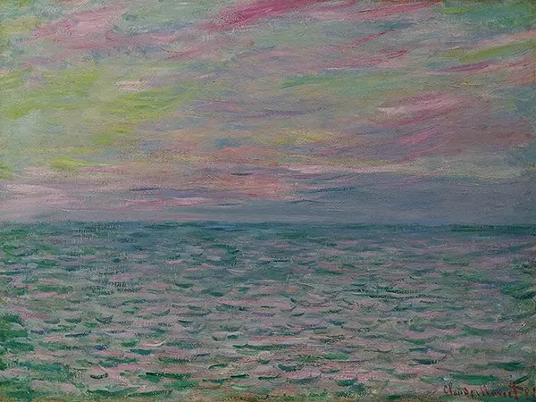 Sunset at Pourville 1882 By Claude Monet