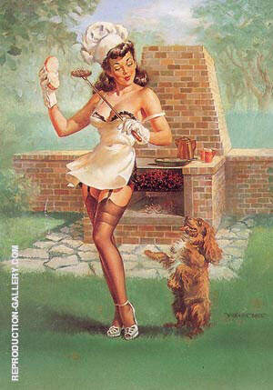 Barbecutie by Pin Ups | Oil Painting Reproduction