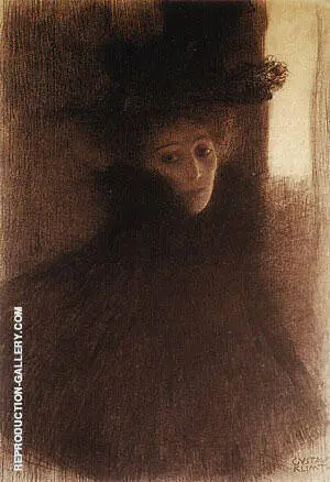 Portrait of a Lady with Cape and Hat 1897 By Gustav Klimt