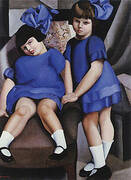 Two Little Girls with Ribbons 1925 By Tamara de Lempicka
