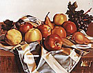 Still Life of Fruits and Silk Drape 1949 By Tamara de Lempicka
